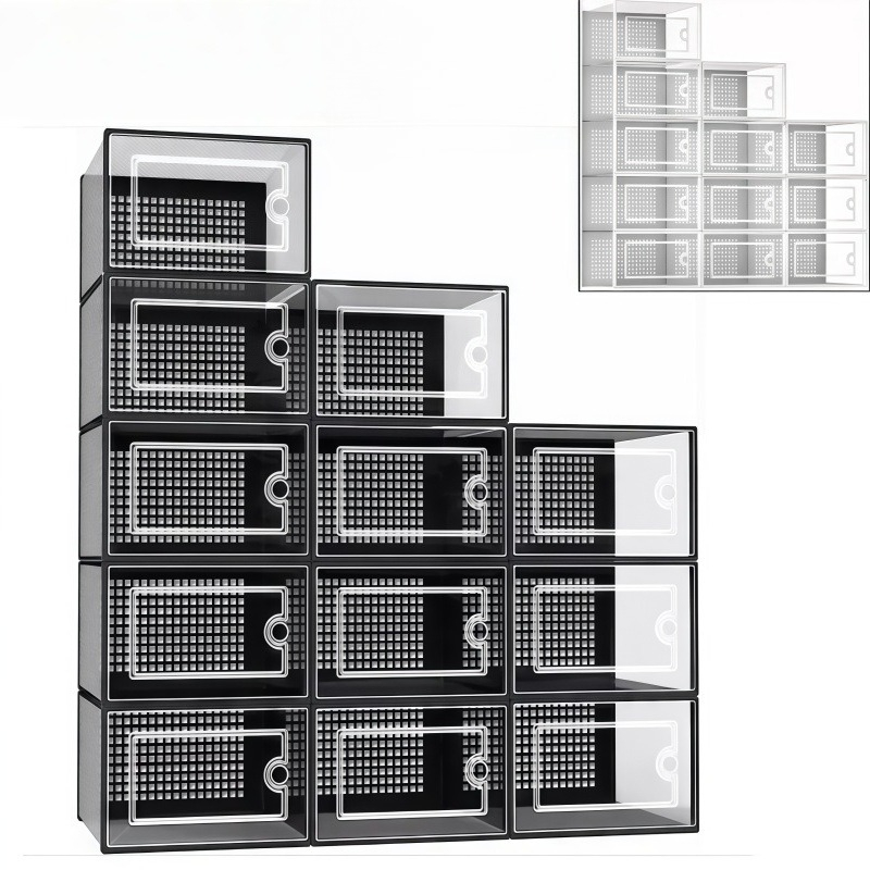 12 Pack Clear Plastic Shoe Sto - đánh giá và giá Sneaker Case