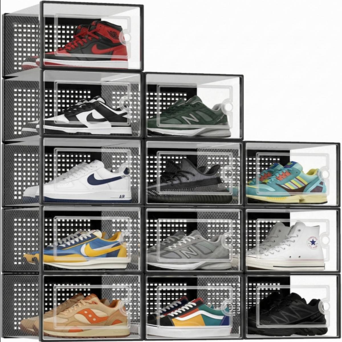 12 Pack Clear Plastic Shoe Sto - đánh giá và giá Sneaker Case