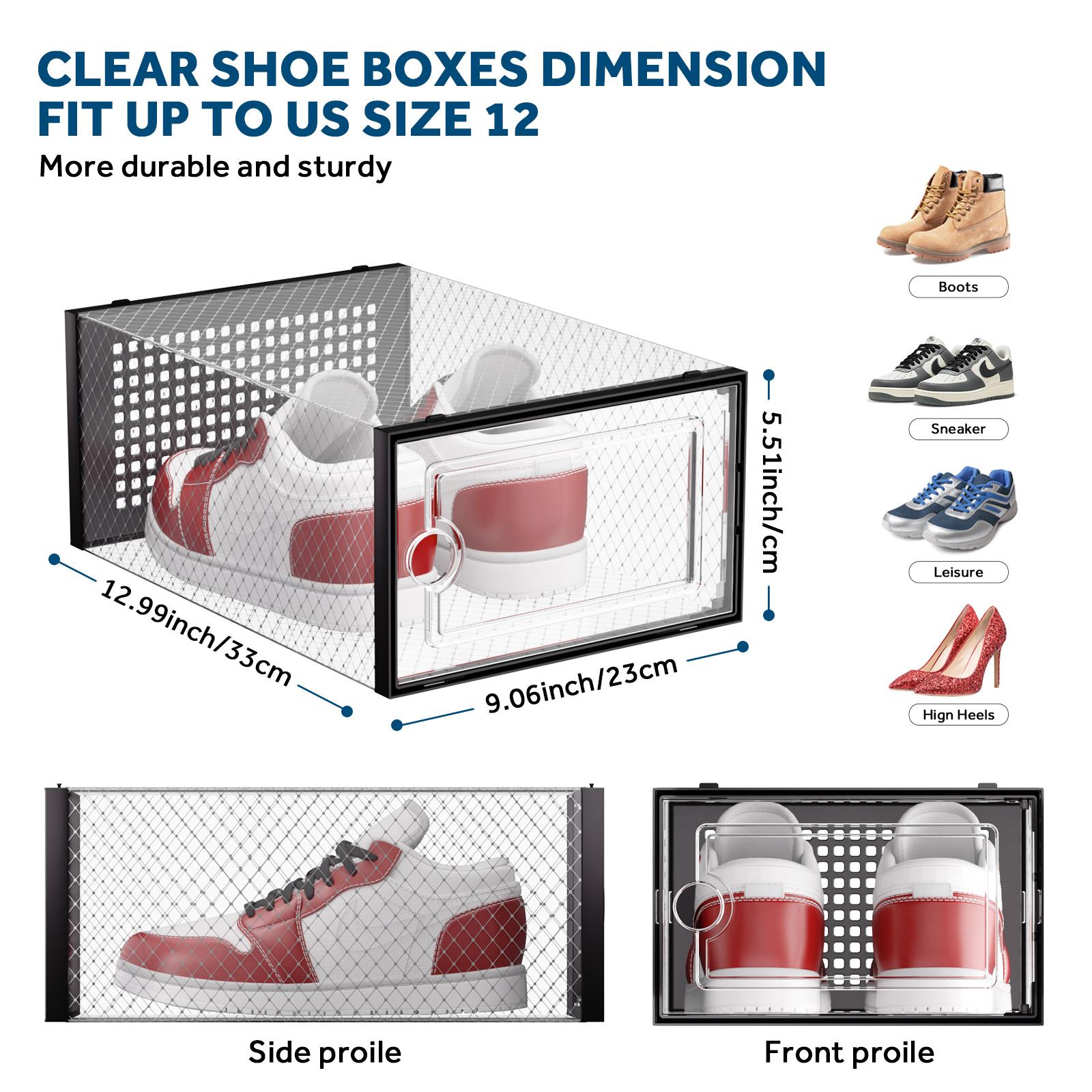 12/24 Pcs Thick Clear Shoe Box - đánh giá và giá Shoe Box Display