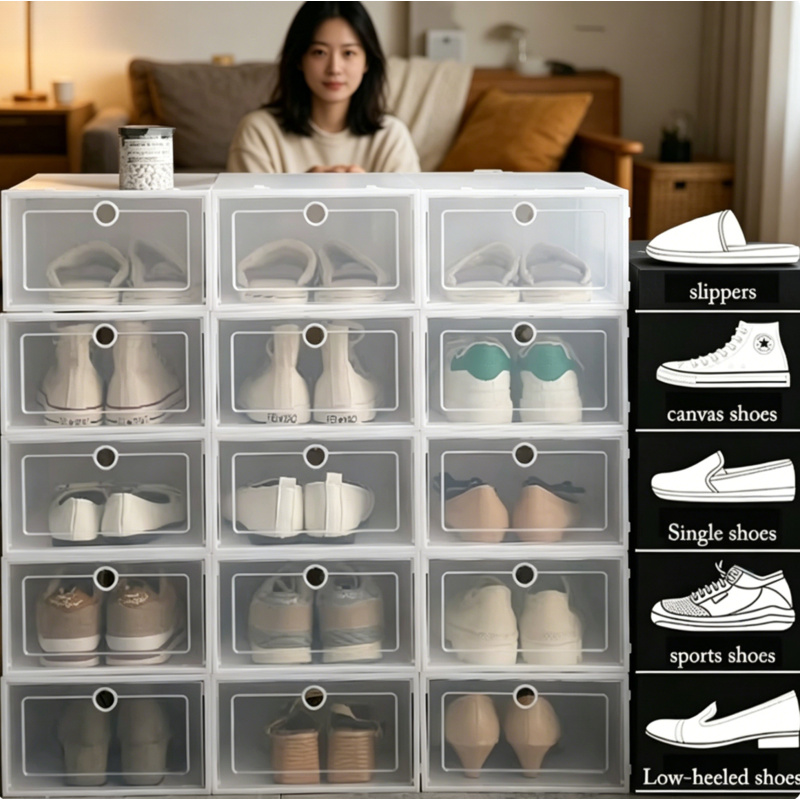 6 Pcs Transparent Shoe Storage - đánh giá và giá Shoe Box Display